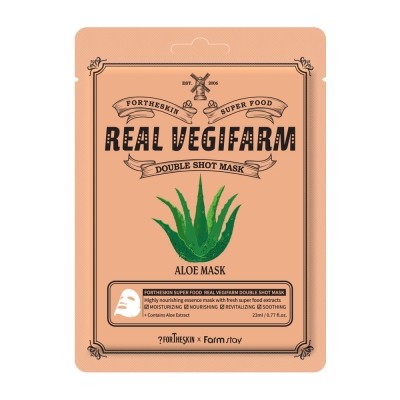 Fortheskin Super Food Real Vegifarm Double Shot Mask Aloe 10pcs