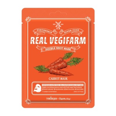 Fortheskin Super Food Real Vegifarm Double Shot Mask Carrot 10pcs