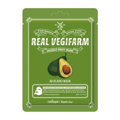 Fortheskin Super Food Real Vegifarm Double Shot Mask Avocado 10pcs