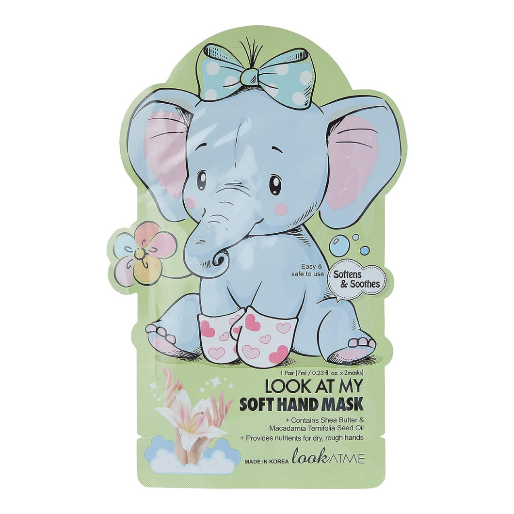 Look At Me Look At My Soft Hand Mask Elephant 1 pair