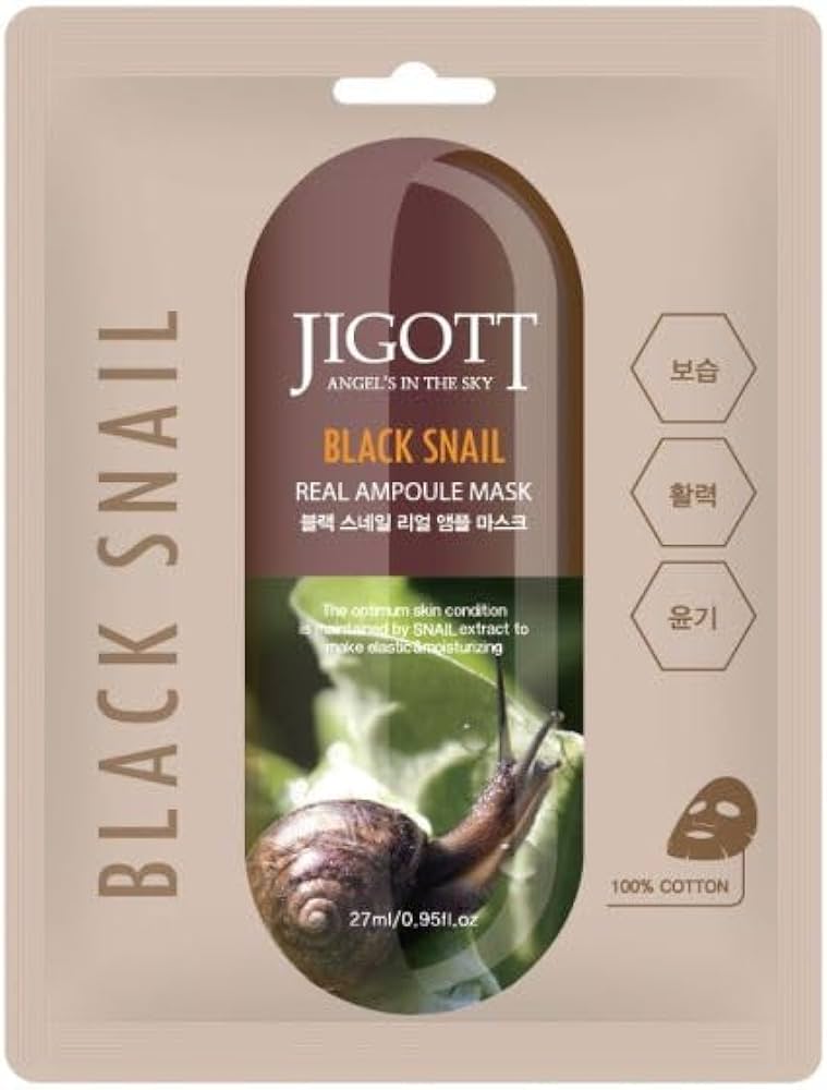 Jigott Black Snail Real Ampoule Mask 10pcs